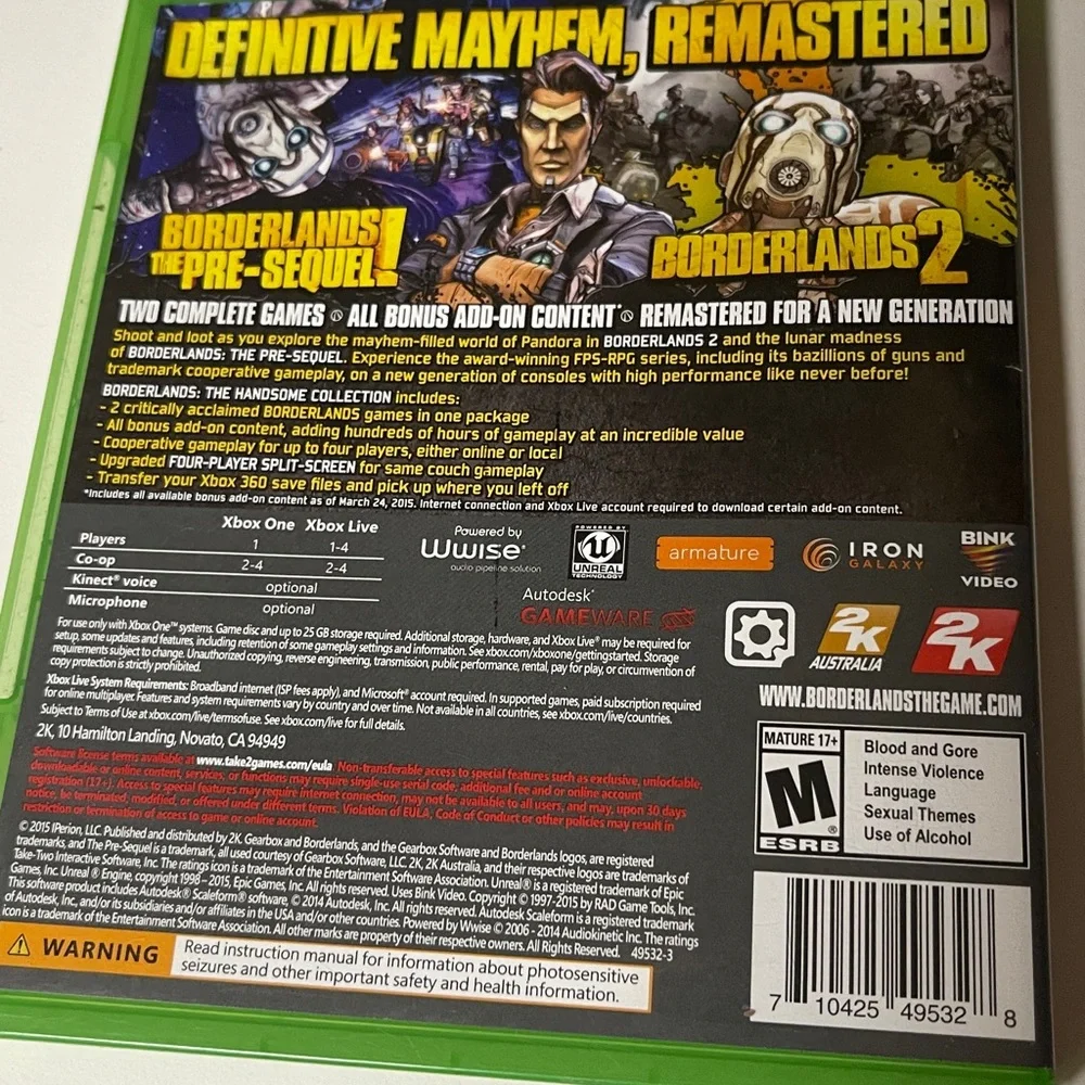 XBOX One - Borderlands The Handsome Collection‎ Video Game